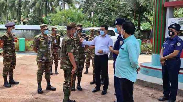 পিরোজপুর তৃতীয় দিনে লকডাউনে কঠোর অবস্থানে জেলা প্রশাসন