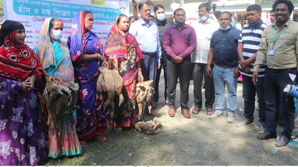 কলাপাড়ায় বিকল্পজীবিকায়নের জন্য ১৯৮ পরিবারের মধ্যে খাঁকি ক্যাম্বেল-হাঁস ও হস্ত শিল্পের মালামাল প্রদান